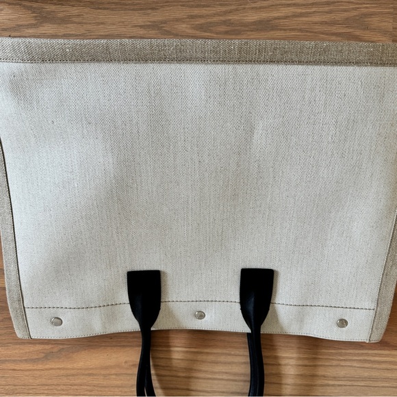 YSL Rive Gauche Canvas Tote in White Linen - Picture 5 of 14